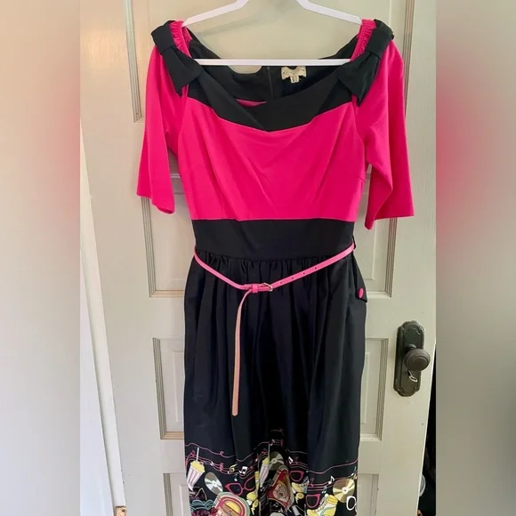 Lindy Bop Dresses Lindy Bop Diner Sock Hop Dress Pink And
